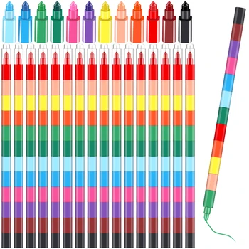16шт цветных карандашей для укладки, радужные цветные карандаши для детских вечеринок, 12 цветов