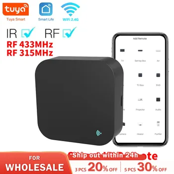 Tuya WiFi RF ИК-Пульт Дистанционного Управления 433 МГц/315 МГц Для Умного Дома Через SmartLife для Кондиционера ВСЕ Телевизоры Поддерживают Alexa, Google Home