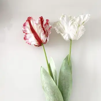 1Шт Высококачественный Искусственный Цветок 68 см Поддельный Цветок Гибкий Яркий Цвет 3D Попугай Тюльпан Яркое Моделирование Цветок