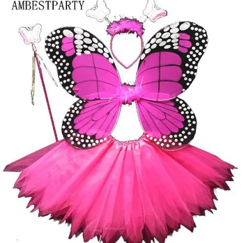 Полихромная вечеринка в новом стиле, детская бабочка, сказочное крыло, принцесса, газовая юбка-пачка, костюм, детские головные украшения, AMBESTPARTY
