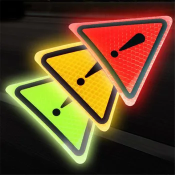 Треугольная предупреждающая метка, светоотражающие наклейки Safe Осторожно, наклейки на автомобиль, мотоцикл, шлем для мотокросса, лобовое стекло