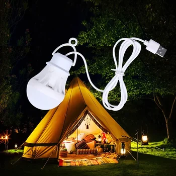 1 шт. Портативный USB-ночник, 3 Вт Лампочка для чтения в помещении, лампа для наружного освещения кемпинга, Палатка для домашнего освещения, Одиночная лампа