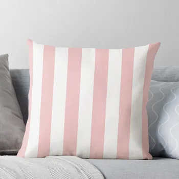 Бледно-розовая подушка в розовую и белую полоску для сидения, чехол для подушек