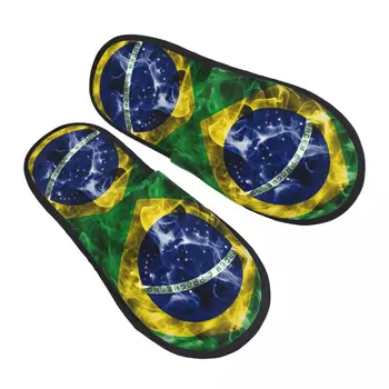 Уютные Потертости под Бразильский Флаг С Шлепанцами из пены с эффектом памяти, Женская Домашняя обувь для отеля в Бразилии