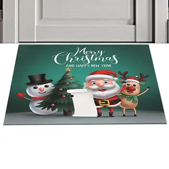 Рождественское покрывало для входной двери, Рождественский коврик для входной двери, Многоразовые коврики для ванной с Рождеством, Зимняя Рождественская дверь