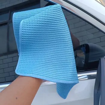 Ткань для чистки автомобиля 40 *40 см, вафельное полотно, полотенце для мытья стекла, сильное Водопоглощающее полотенце, Аксессуары для автоочистки