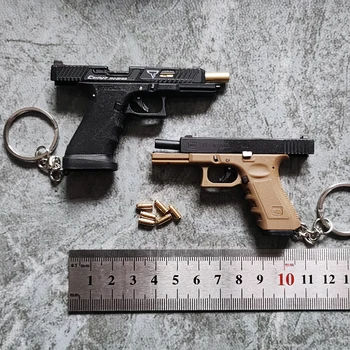 1:3 Сплав Glock G34 17 Разборка Пистолета Мини Игрушечный Пистолет Метательный Снаряд Металлический Брелок Подвеска Пистолет С Кобурой Коллекционная Игрушка