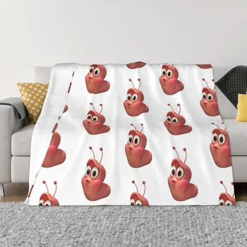 Желто-красное одеяло Larva, флисовое Летнее забавное аниме, многофункциональные теплые одеяла для кровати, покрывала для постельного белья на диване