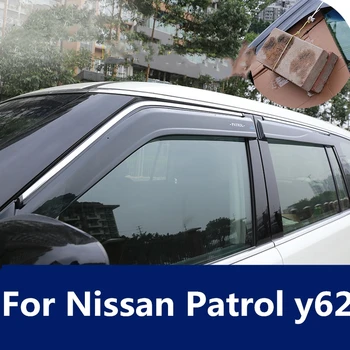 Солнцезащитный козырек на окно автомобиля, защита от дождя, защита от дождя, брови, дождевик, модификация экстерьера, автомобильные аксессуары для Nissan Patrol y62