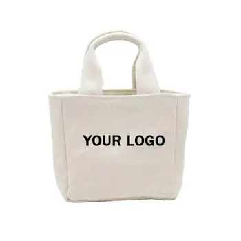 Экологичная мини-холщовая сумка многоразового использования с индивидуальным логотипом, рекламная сумка для покупок, холщовая сумка из органического хлопка