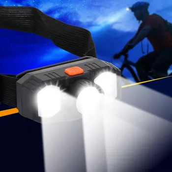 Перезаряжаемый 3-режимный светодиодный налобный фонарь, водонепроницаемый фонарик с магнитным управлением, легкий, регулируемый, для кемпинга, езды на велосипеде, бега