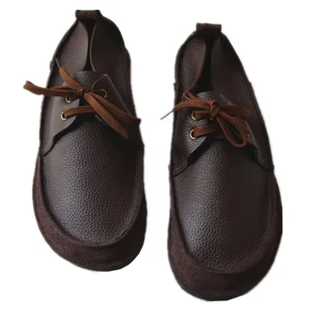 мужская обувь Ретро-ностальгия, мягкая ходьба из дикой воловьей кожи, повседневная обувь для вождения из натуральной кожи