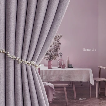 Французские роскошные шторы для гостиной Столовой спальни Фиолетовая занавеска Затемняющее украшение Бархатная занавеска на заказ для дома