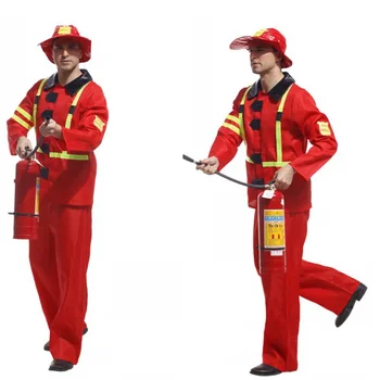 Необычный костюм пожарного для взрослых на Хэллоуин, Косплей, Карнавал, костюм пожарного, мужская одежда для ролевых игр, Забавный пожарный