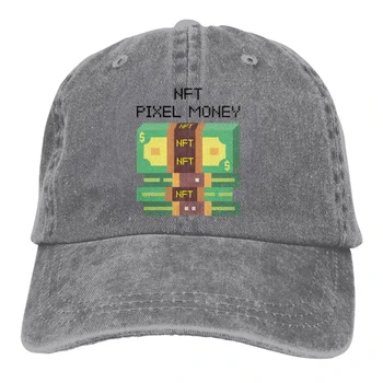 Летняя кепка с солнцезащитным козырьком, хип-хоп Кепки Pixel Money, NFT, Невзаимозаменяемые Жетоны, Ковбойская шляпа, Остроконечные шляпы