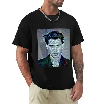 Футболка с портретом Остина Батлера, милая одежда, топы больших размеров, винтажная футболка, черная футболка, мужские футболки с графическим рисунком, забавные.