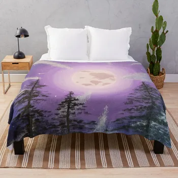 Фиолетовая луна акриловая картина, Покрывало, Стеганое Одеяло, Персонализированный подарок