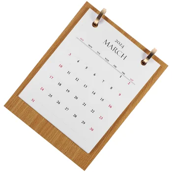 Декор, настольный перевернутый календарь, бумажный ежемесячный планировщик, расписание, Календарь с деревянной подставкой для домашнего офиса