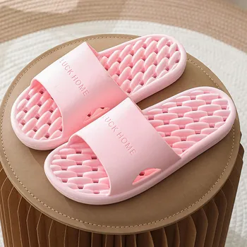 Женская обувь для пары, однотонные нескользящие полые тапочки с утечкой воды, женские домашние тапочки с кроликом, женские домашние тапочки с эффектом памяти.