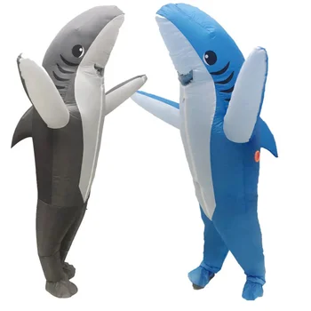 Надувные костюмы для взрослых Blue Sharks На Хэллоуин, Аниме, Косплей, Морская рыба, Серая Акула, талисман, Необычная вечеринка, Ролевая игра Disfraz