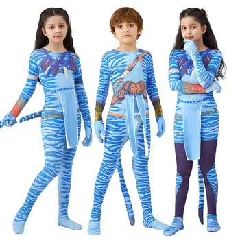 Детский костюм Аватара, Авата-Путь воды, косплей, боди для мальчиков и девочек, Рождественская вечеринка на Хэллоуин, детская одежда