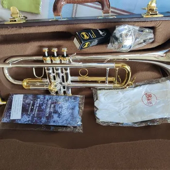 Страдивариус Топовая Труба Баха LT180S-37 Музыкальный инструмент Bb Труба позолоченная музыка профессионального класса Бесплатно