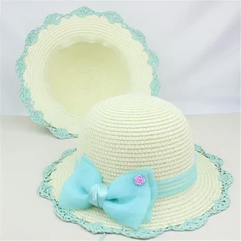 Новая корейская детская шляпа с бантом, плетеная шляпа, вязаная крючком, солнцезащитная шляпа, летняя крутая кепка для бассейна, бесплатная доставка