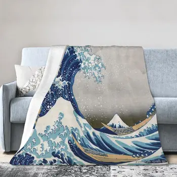 Под волной у берегов Канагавы - Великая волна - Кацусика Хокусай Ультрамягкое одеяло из микрофлиса