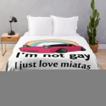 Футболка Miata Я не гей, мне просто нравится мое пледовое одеяло Miata Furrys Vintage для декоративных одеял для диванов