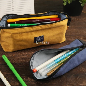 Холщовая косметическая ручка Midori, канцелярский чехол для карандашей, многофункциональная канцелярская сумка большой емкости для студентов
