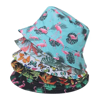 2023 Весна и Лето Новая Солнцезащитная Шляпа Для Отдыха All-Match Travel Beach Bucket Hat Flamingo Bucket Hat Женская