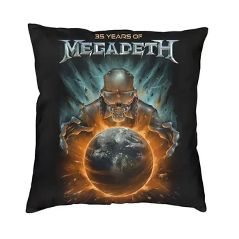 Наволочка для подушки Megadeths Rock Band 40x40 см, украшение, 3D принт, хэви-метал группа, подушка для дивана, двусторонняя
