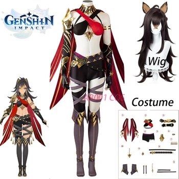 Dehya cosplay Genshin impact Косплей костюм Sumeru Genshin 3.0 версии. Парик Dehya, женский сексуальный костюм, подарки для вечеринки на Хэллоуин, одежда, потому что