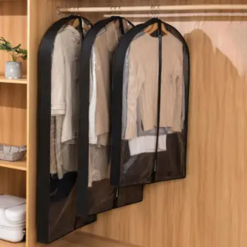 Чехол для хранения одежды, дышащий чехол для одежды, прозрачные сумки для одежды с гладкой застежкой-молнией для организации гардероба