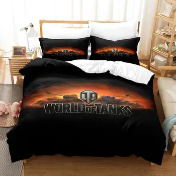 Комплект постельных принадлежностей World of Tanks Single Twin Full Queen King Size Bed Set Aldult Kid Bedroom Наборы Пододеяльников для пуховых одеял с 3D Принтом комплект простыней