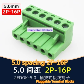10ШТ расстояние 5,0 мм штекер KF2EDGK с зеленой винтовой клеммой Phoenix plug to connector штекер к штекеру