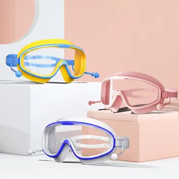 Плавательные очки в большой силиконовой оправе для детей и взрослых, дизайнерские очки для плавания, очки для дайвинга, очки для плавания