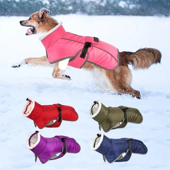 новая зимняя водолазка для собак, пальто для домашних животных, светоотражающий ветрозащитный теплый костюм с потертостями
