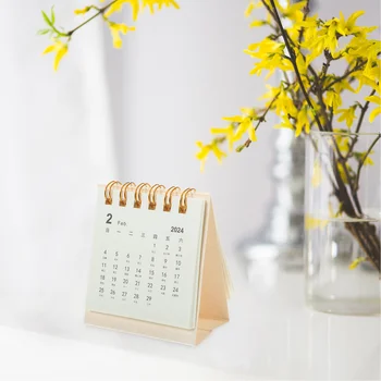 Мини-настольный календарь, портативная креативная памятка, украшение для домашнего офиса, Небольшой стационарный настольный календарь с откидной крышкой, ежемесячный планировщик