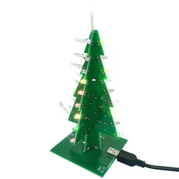 Трехмерные наборы для рождественской елки ручной работы, 3 цвета, набор для сборки электронной рождественской елки в формате 3D для практики пайки