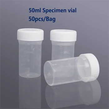 Biosharp BS-PPB-50 Бутылка для биологических Образцов объемом 50 мл /80 мл со Шкалой из Прозрачного Полипропиленового Материала с Белой Завинчивающейся Крышкой Флакон для Образцов