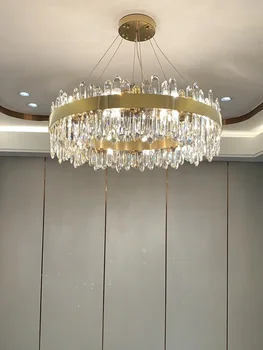 Легкая Роскошная Гостиная Хрустальная Люстра Задняя Спальня Столовая Персонализированная модель светильника в Гонконгском стиле
