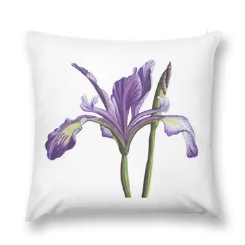 Фиолетовый цветок ириса акварелью, наволочка для дивана, предметы домашнего декора, наволочка для дивана