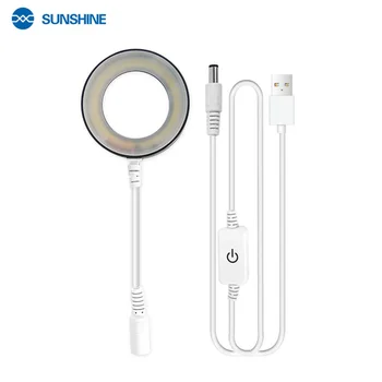 SUNSHINE SS-033C, специальный светодиодный источник света для микроскопа, круглая лампа USB для ремонта материнской платы iPhone