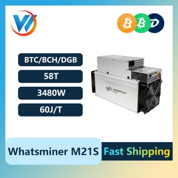Используемая версия Whatsminer M21S 58T 54T 52T Машина для майнинга биткоинов Crypto BTC Asic Miner