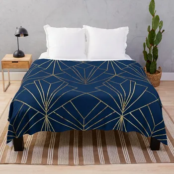 Арт-деко темно-синего цвета - крупномасштабное покрывало на заказ, диван-кровать, одеяла для диванов манга