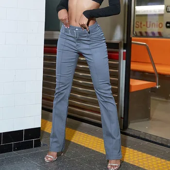 2023 Новые Мешковатые джинсы для женщин, эластичные брюки, подтягивающие попу, джинсовые джинсы с прямыми штанинами, шикарная уличная одежда, женские брюки, брюки