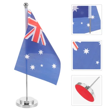 1 комплект настольного австралийского флага, настольный флаг, Маленький австралийский флаг с подставкой, маленький австралийский декор