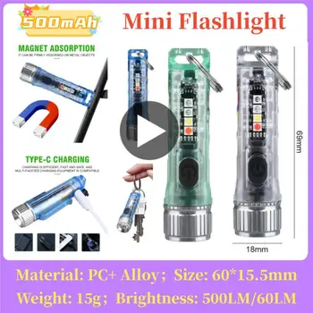 Мини-фонарик, светодиодный Многофункциональный водонепроницаемый брелок-фонарик, Портативный водонепроницаемый магнитный предупреждающий фонарь для кемпинга