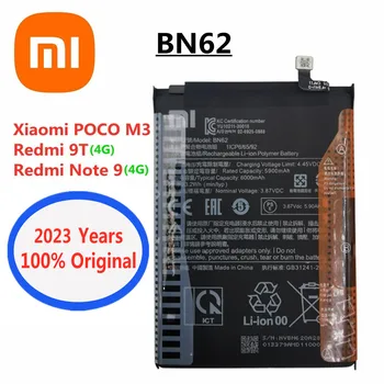 2023 Года Xiao mi Оригинальный Аккумулятор BN62 Для Xiaomi POCO M3/Redmi 9T Note 9 4G Версия 6000 мАч Запасные Батареи Для Телефона